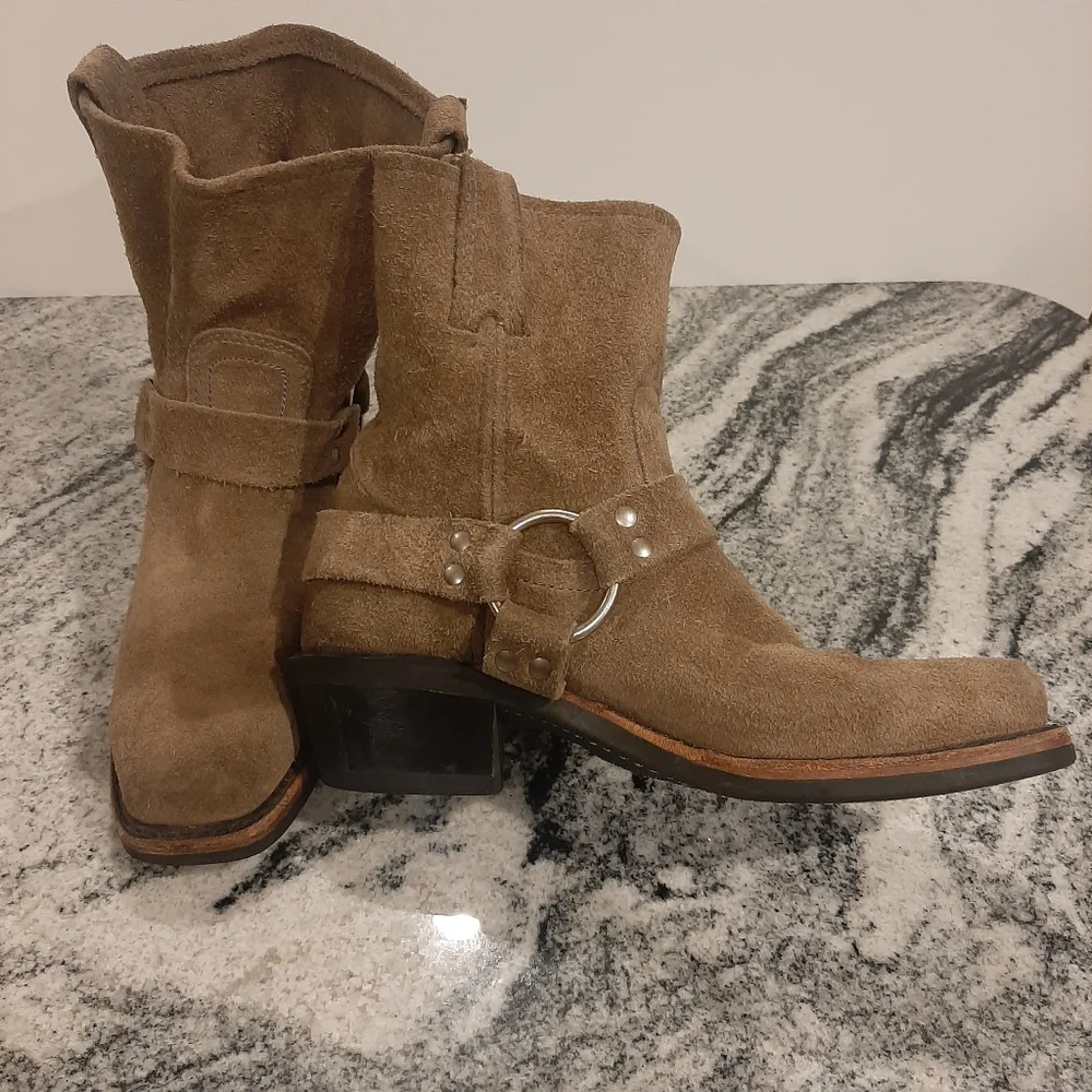 Frye Tan Suede Ankle Boots - Picture 3 of 16